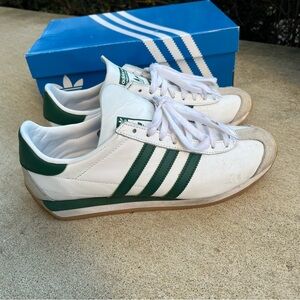 adidas Country OG Sz 9 LEATHER White Green Men's Shoes FZ0013